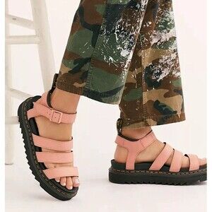 Doc Marten Sandals Blaire Platform Gladiator Dr Martens Pink Sz 41 (9) Air Wair